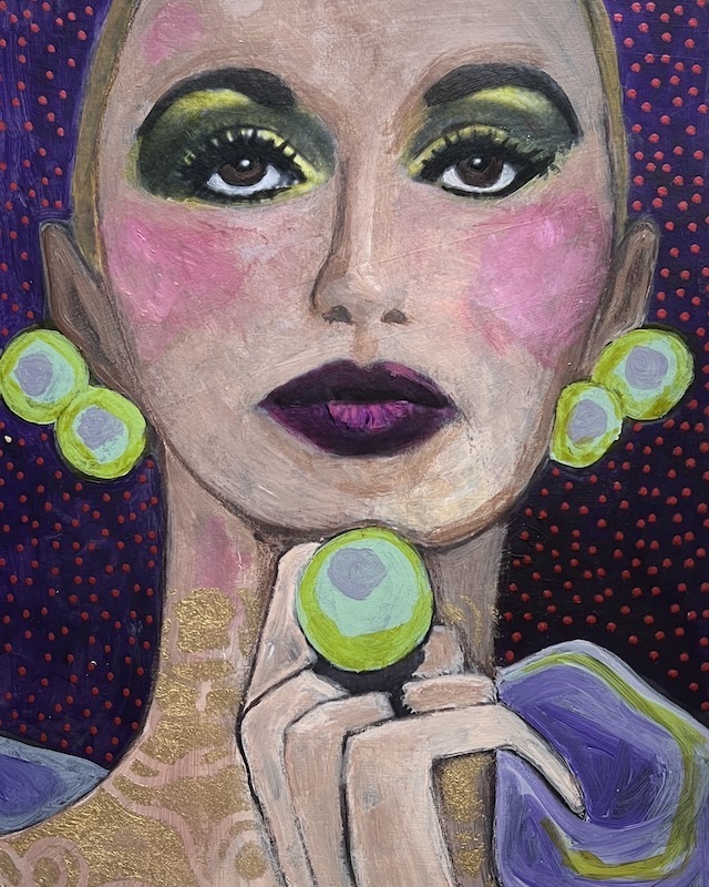 Jade Mixed Media Portrait Art